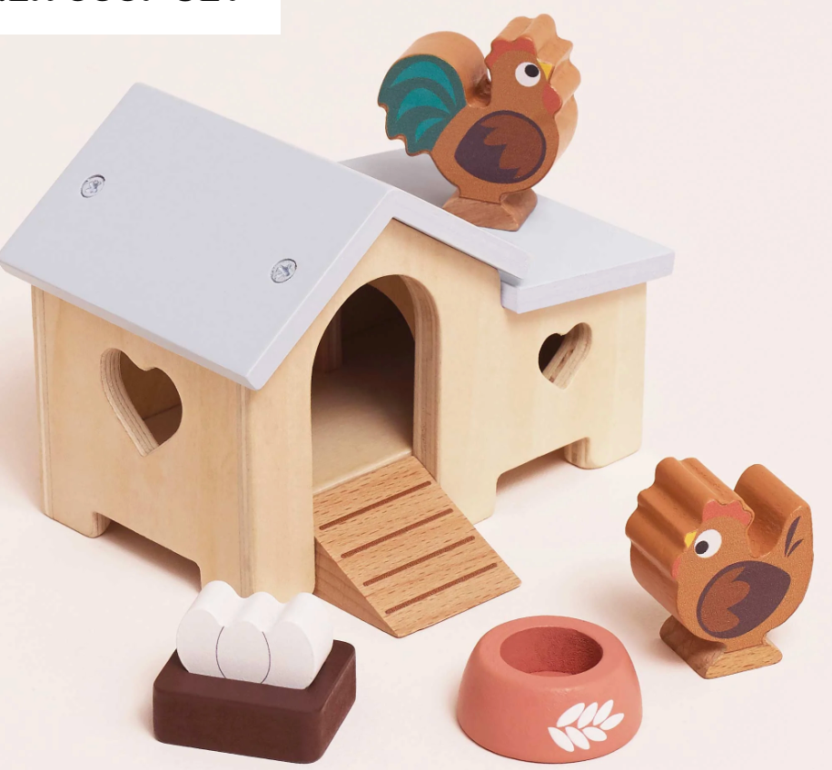 Doll House Chicken Coop Set