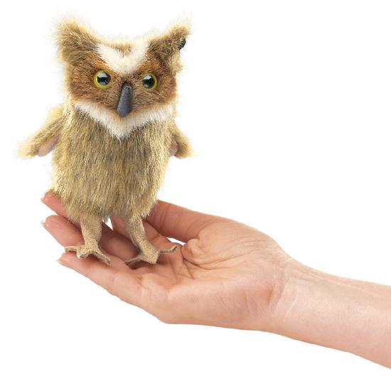 Mini Great Horned Owl - Finger Puppet