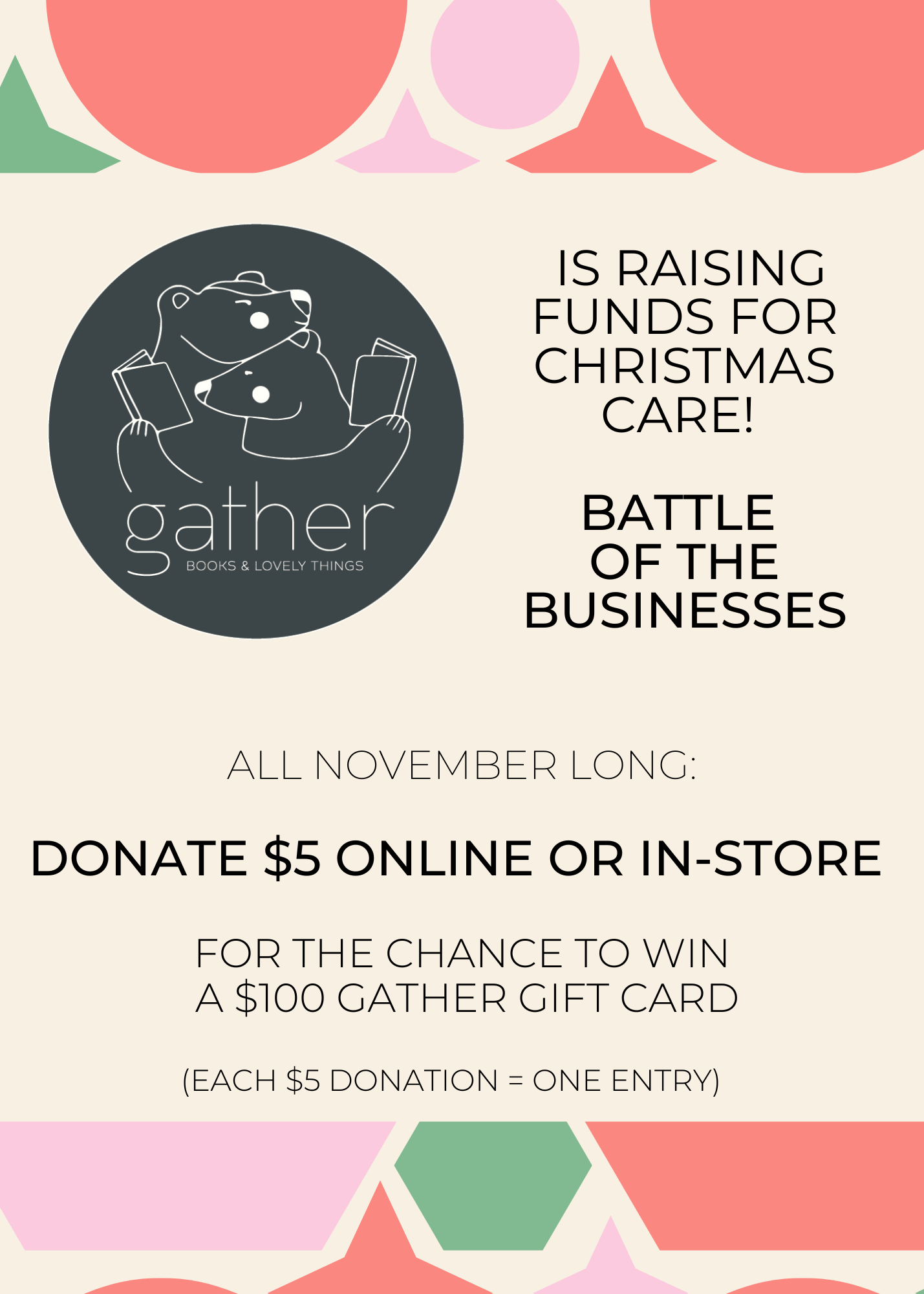 $5 DONATION - Battle of the Businesses for Christmas Care