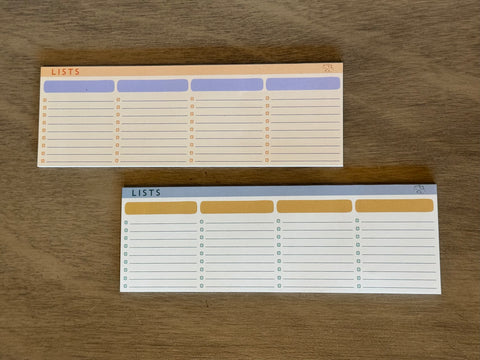 Lists - Notepad Magnet Planner