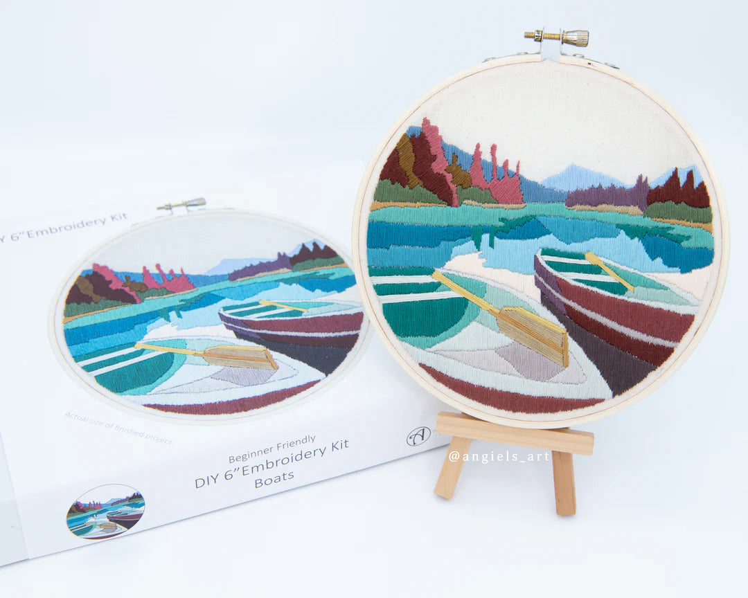 Valley of the Five Lakes (Boats) DIY Embroidery Kit