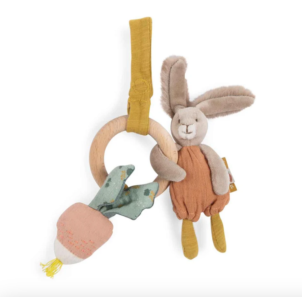 Trois Petits Lapins - Rabbit Wooden Rattle Teether