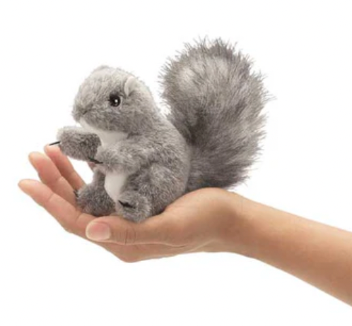 Finger Puppet - Mini Grey Squirrel