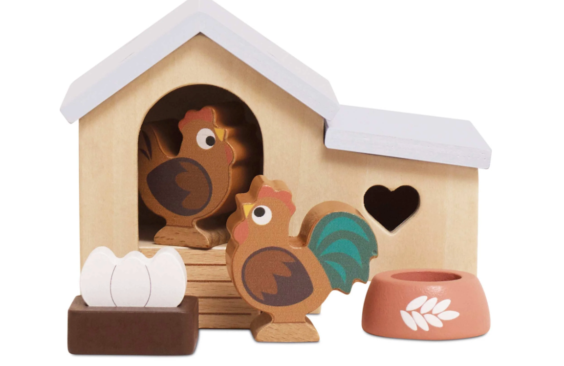 Doll House Chicken Coop Set