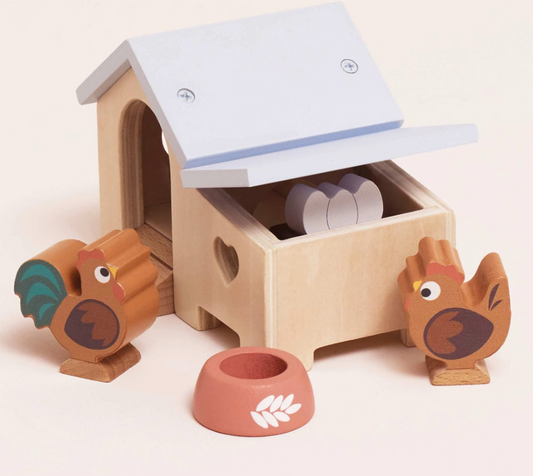 Doll House Chicken Coop Set
