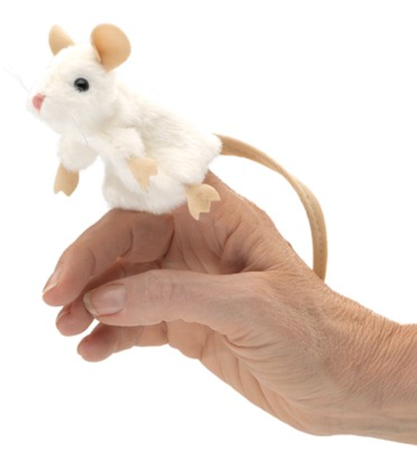 Mini Finger Puppet: White Mouse