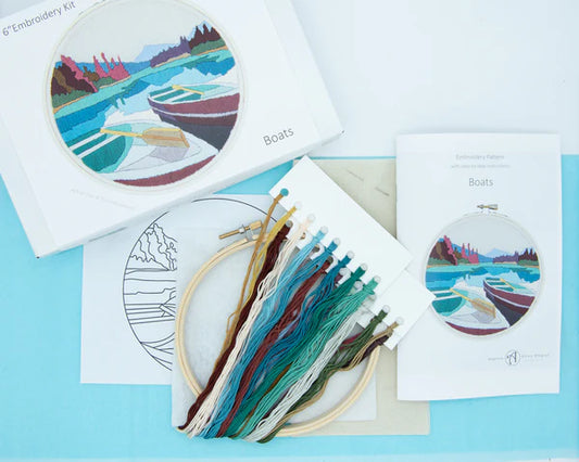 Valley of the Five Lakes (Boats) DIY Embroidery Kit