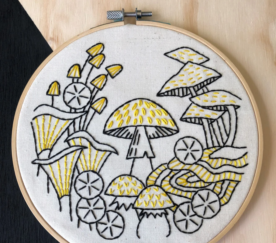 Embroidery Kit - Mushrooms