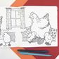 Colouring Book - Fashionable Hens