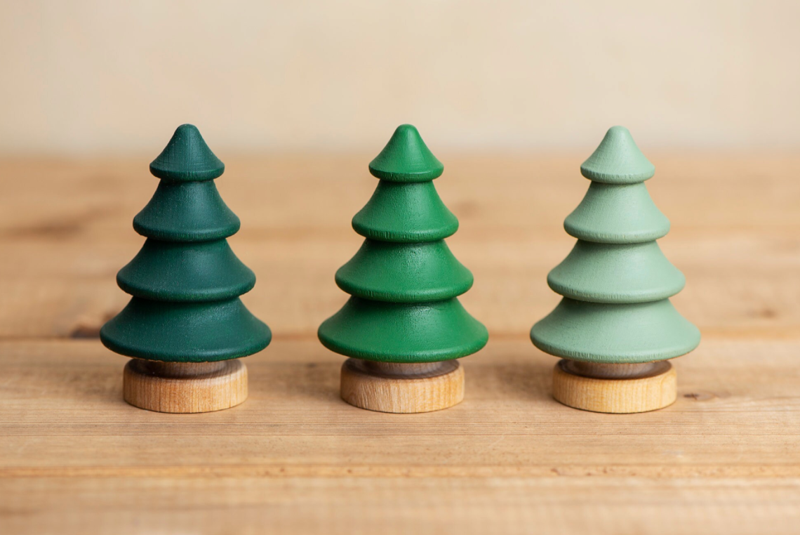 Wooden Trees - Set of 3
